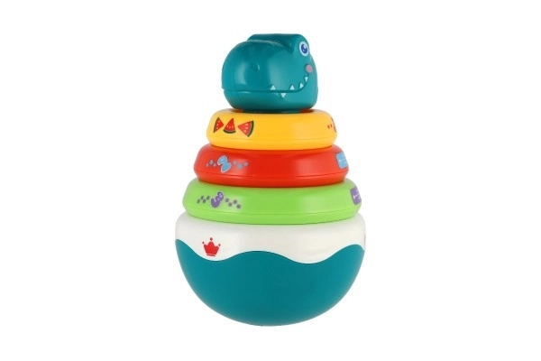 Roly Poly Dinosaur Stacking Pyramid Toy with Sound