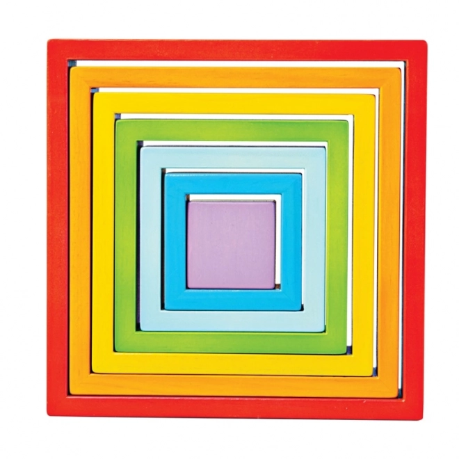 Wooden Stacking Squares Toy by Bigjigs Baby