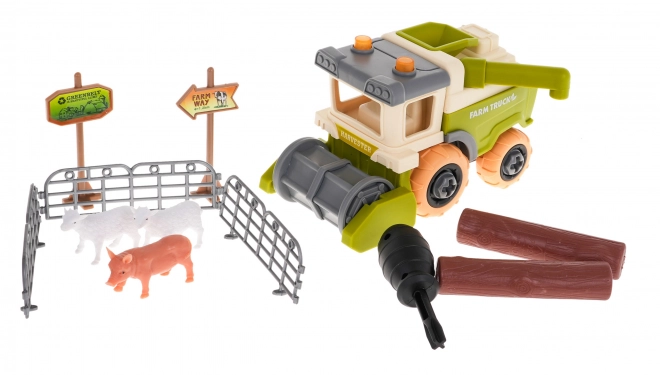 Buildable Toy Farm Harvester Set for Kids