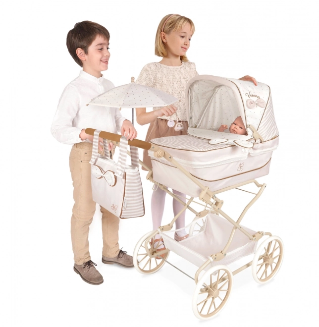 Inklapbare kinderwagen voor poppen Reborn met parasol en accessoires Verona