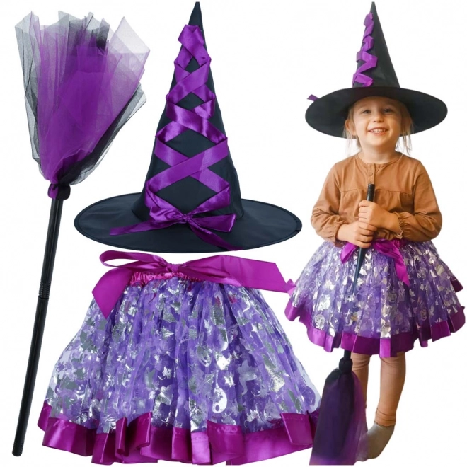 Carnival Witch Costume 3 Piece Set Purple