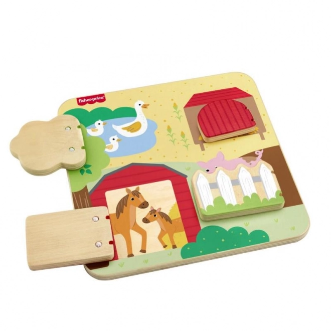 Fisher-Price Wooden Hide-and-Seek Game with Animals