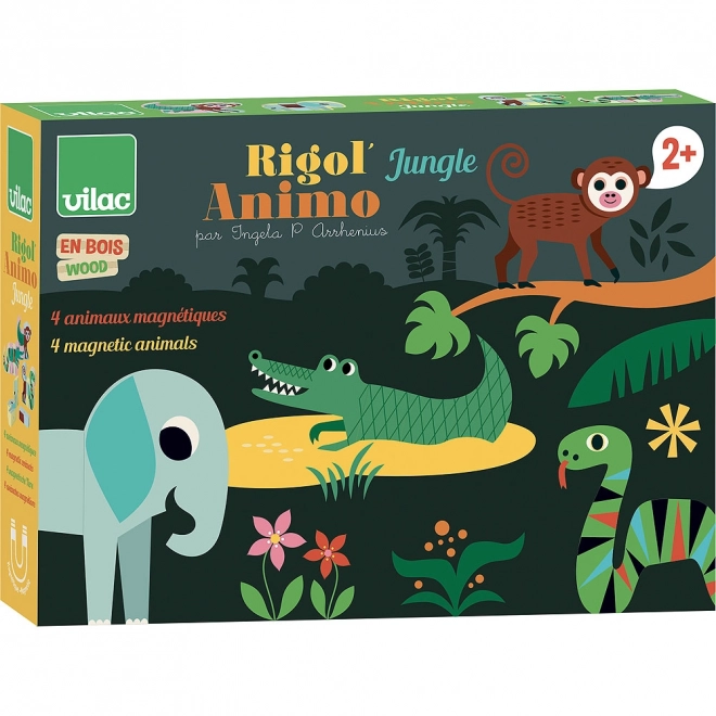 Vilac wooden magnetic jungle animal puzzle