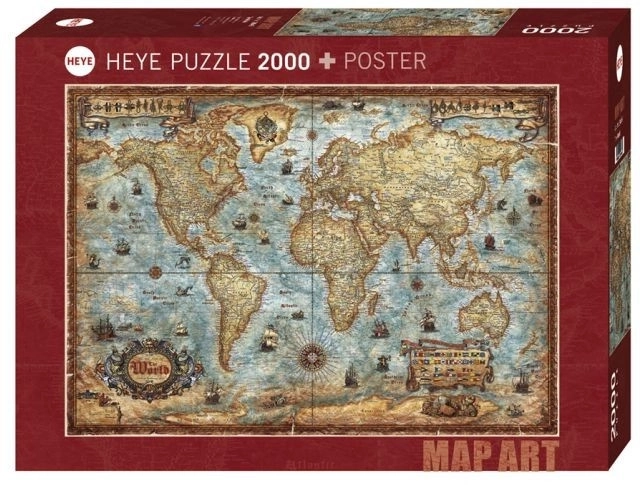 Heye Puzzle Map Art World 2000 Pieces