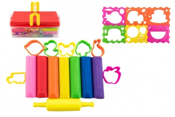 Modeling Clay Set with Cutters and Accessories in Plastic Box