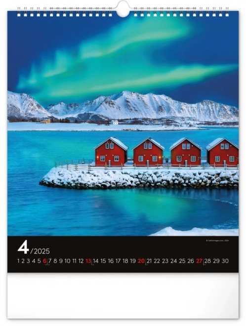 Wall Calendar Northern Lights 2025