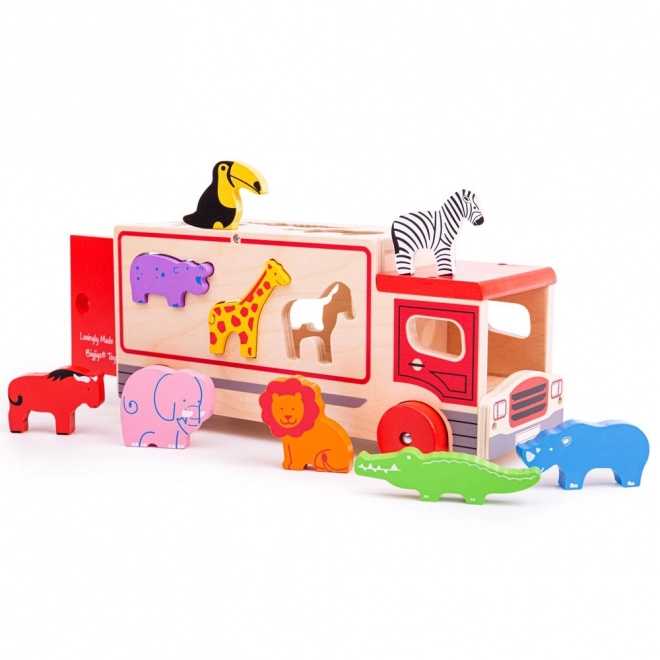 Safari Animal Wooden Truck by Bigjigs Toys