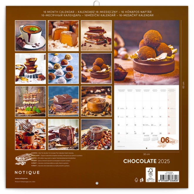 Notique Scented Chocolate Wall Calendar 2025