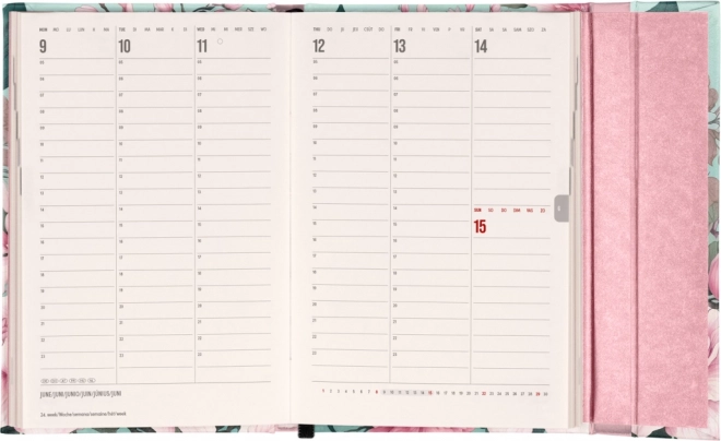 Weekly Magnetic Planner Pink Flower 2025