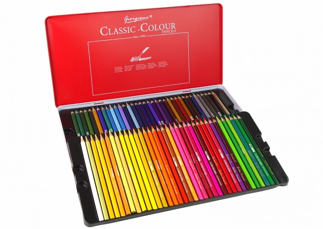 Set of 72 Artistic Colored Pencils with Metal Container