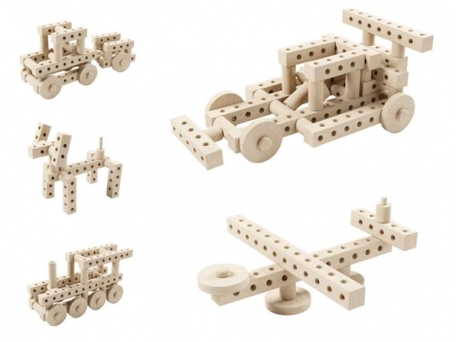 Wooden Building Set for Cars and Animals