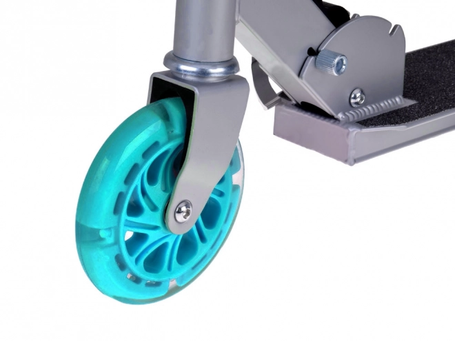 Foldable Children's Scooter with Light-Up Wheels – Turquoise