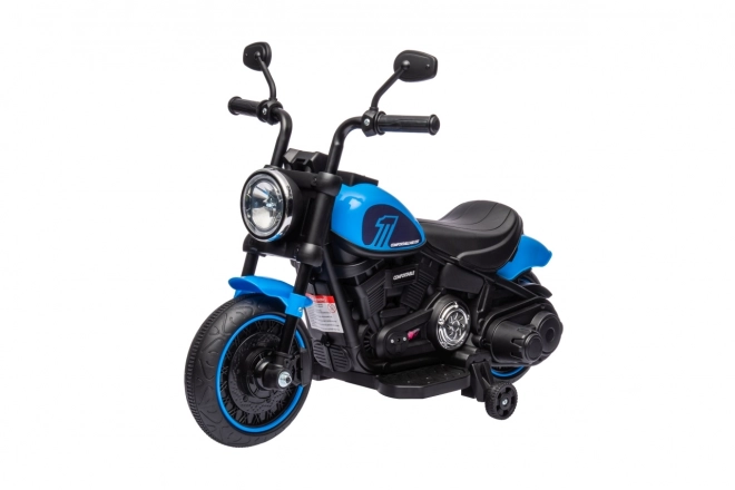 Kids Electric Chopper Motorcycle Blue with FM Radio and Audio Panel