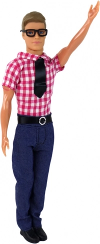 Burattino Kevin in abito elegante con camicia rossa