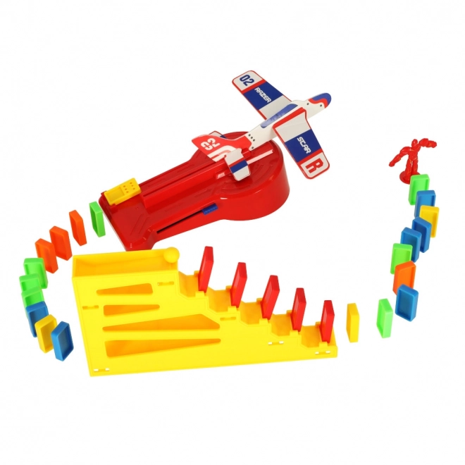 Educational Domino Blocks Airplane Launcher Set