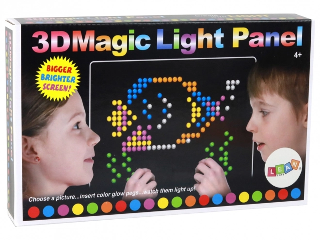 3D Illuminated Educational Magic Board with Peg Set