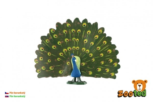 Peacock Figurine Plastic Toy 12cm