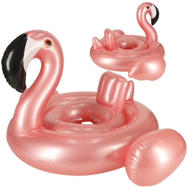 Inflatable Flamingo Swim Ring with Seat for Kids