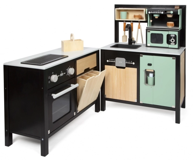 children's industrial kitchen with island