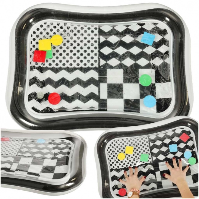 Inflatable Sensory Water Mat for Babies Black and White Patterns