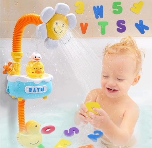 Gentle water spray from a smiling flower