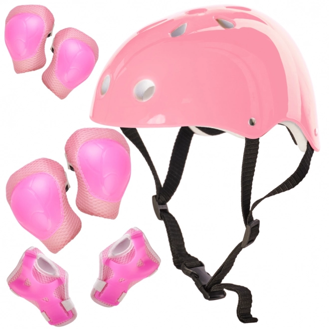 Adjustable Blue Helmet and Pads Set for Skating and Skateboarding – Pink