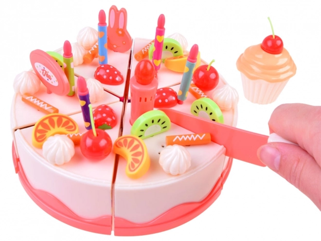 Large Birthday Cake Set with Velcro for Slicing