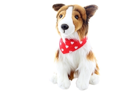 Plush Long-Haired Collie with Scarf Eco-Friendly