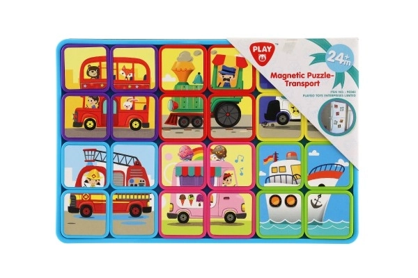 Magnetic Puzzle Board - Transportation Theme