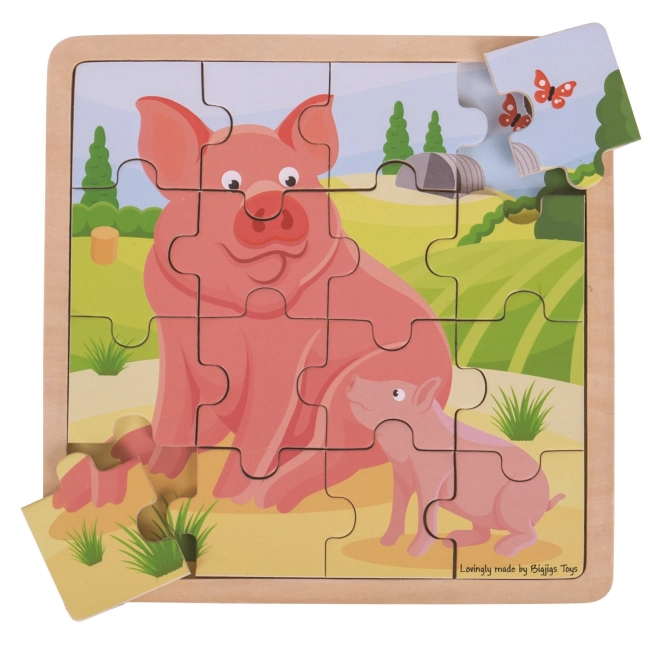 Bigjigs Toys Piglet and Mother Pig Puzzle