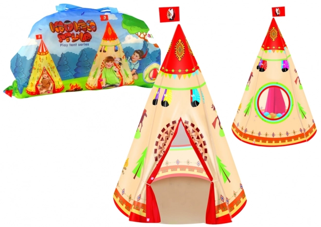 Children's Teepee Tent Indian Style Garden Cream