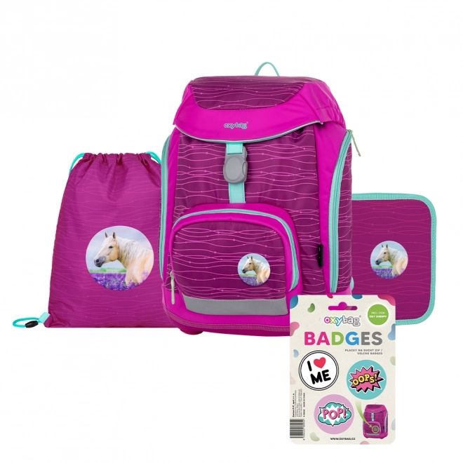 4-piece OXY Sherpy Pink School Set