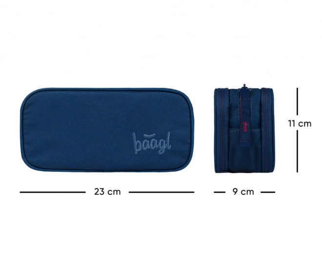 Baagl Student Pencil Case Big Navy