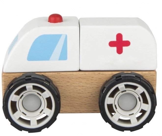 Wooden Block Ambulance Car