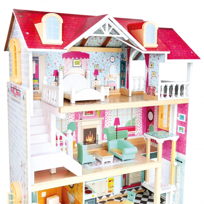 Bino Wooden Three-Story Dollhouse