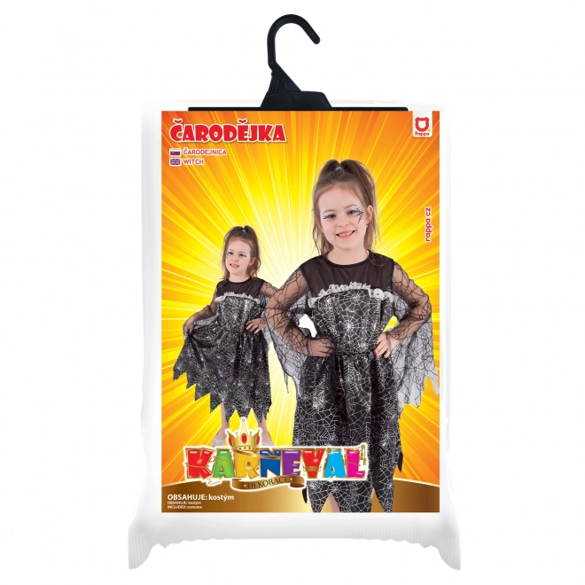 Witch Costume with Web Design for Girls