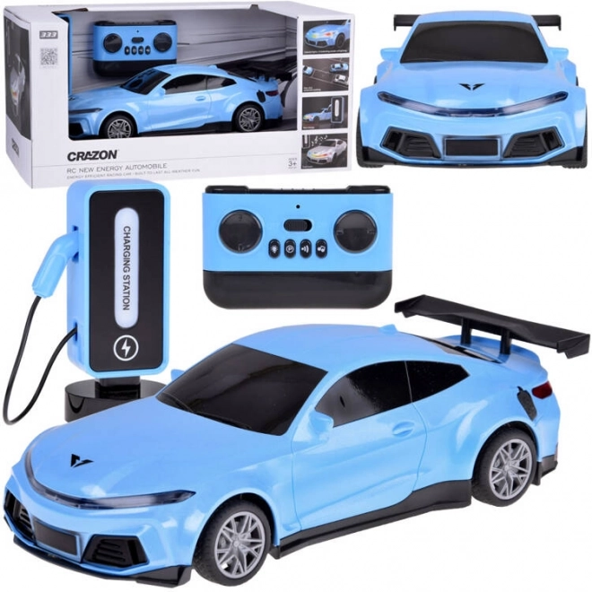 Remote Control Electric Car with Charging Station and Colorful Lights