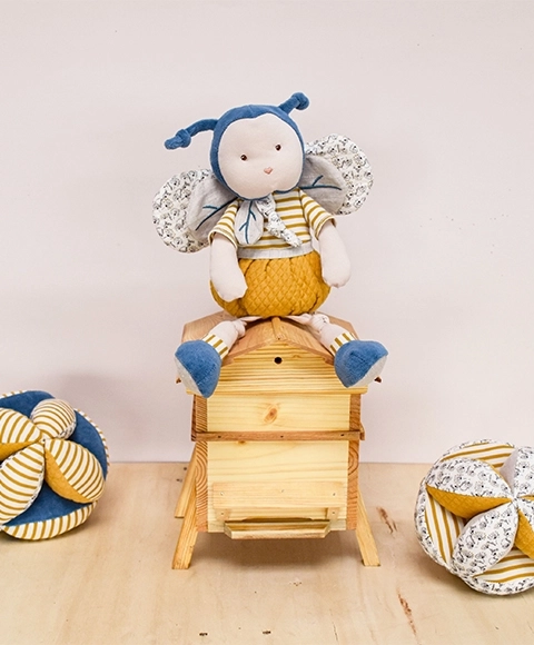 Textile Activity Ball with Bee Rattle