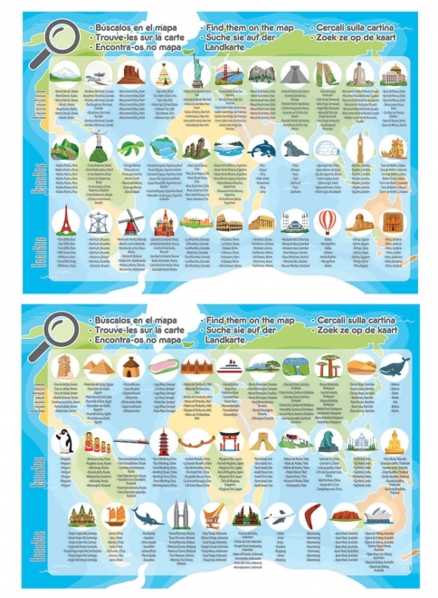 World Monuments Map Puzzle by Educa