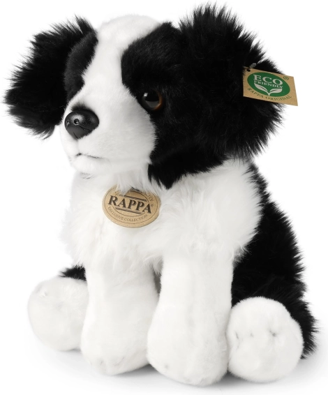 plush Border Collie dog sitting 30 cm eco‑friendly