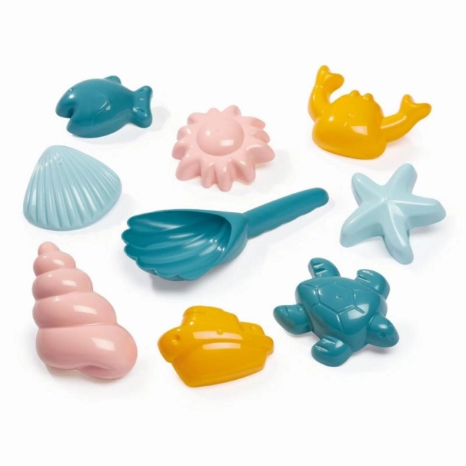 Seashell Shovel and Ocean Themed Sand Molds Set