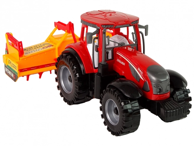 Friction-Powered Red Tractor with Cultivator