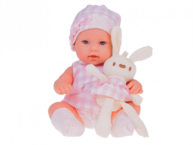 Newborn Doll with Pink Hat and Bunny Toy