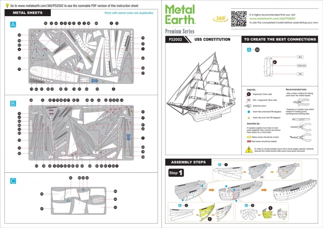 3D Metal Earth Puzzle Premium Series: USS Ship