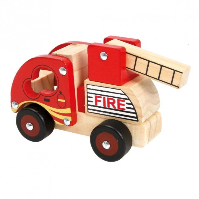 Wooden Fire Truck Toy for Kids