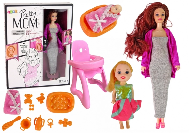 Pregnant Doll Playset with Accessories