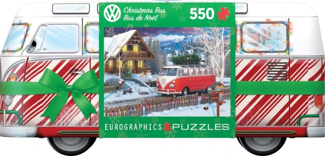 Eurographics Christmas Bus Volkswagen Tin Box Puzzle