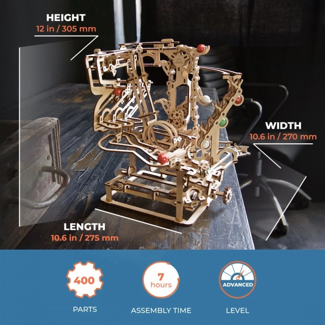 Ugears Wooden 3D Mechanical Puzzle Marble Run