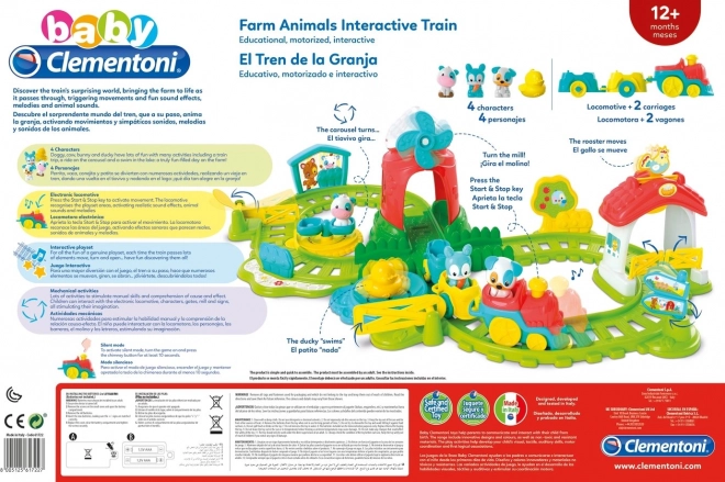 Interactive Farm Train Set with Sounds by Clementoni Baby