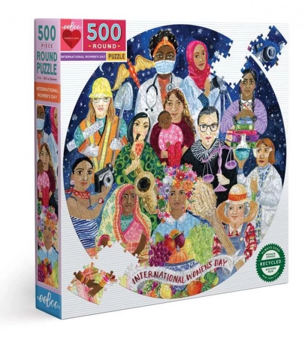 Eeboo Round Puzzle International Women's Day 500 Pieces